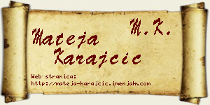 Mateja Karajčić vizit kartica
